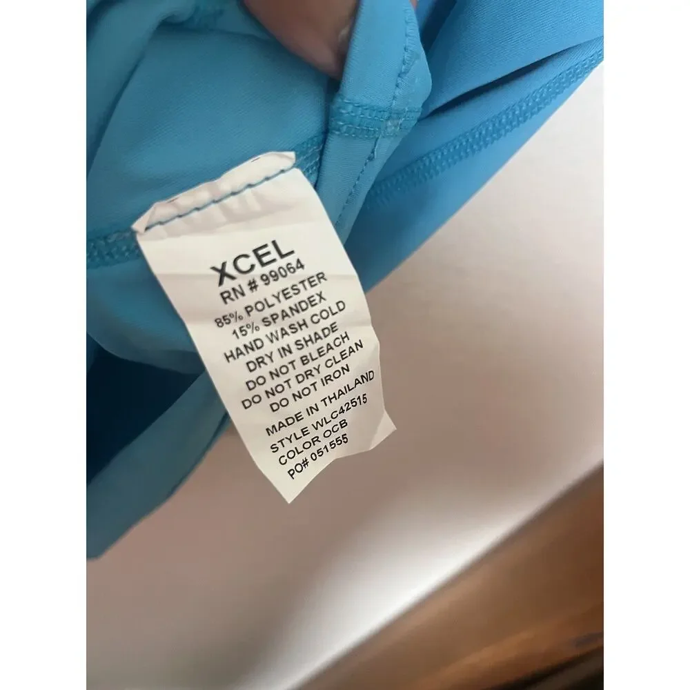 XCEL Rash Guard  Girls Sz 14 Blue Turquoise UPF 50 Premium Swim Shirt